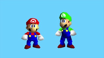 SM64 Mario and the cut Luigi model