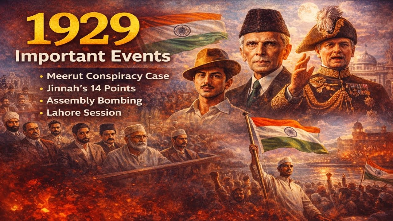 1929 Indian History | Lahore Session 1929 | Bhagat Singh Assembly Bomb Case | UPSC Modern History