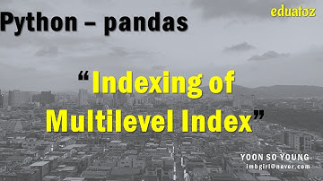 [PYTHON][pandas_33] Multilevel Index 생성 및 Indexing