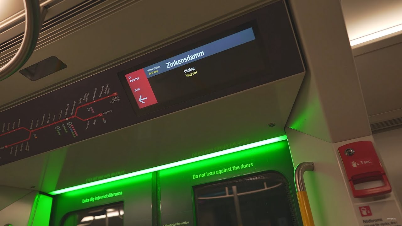 Sweden, Stockholm, 2X Subway night ride from Hornstull to Gamla stan + walk to Slussen