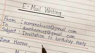 Write email on Invitation to birthday party || email writing in english ||