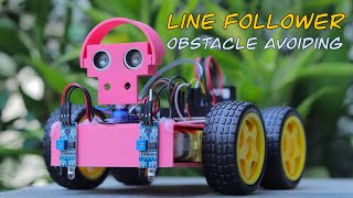 DIY Arduino Robot! Build a Smart Line Following & Obstacle Avoidance Bot from Scratch