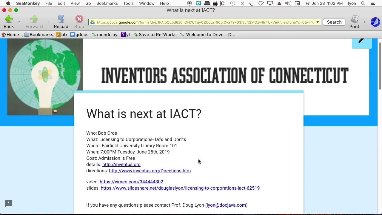 IACT, Inventors Association of Connecticut - YouTube