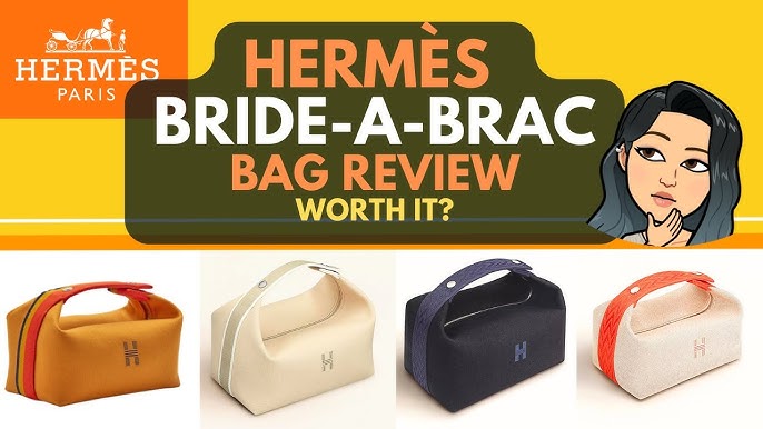 HERMES Bride-A-Brac Ocre Rocabar Wool Small Toilette Case