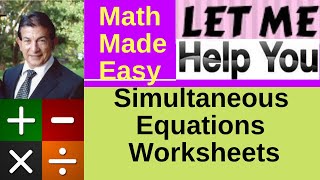 Simultaneous Equations Worksheets