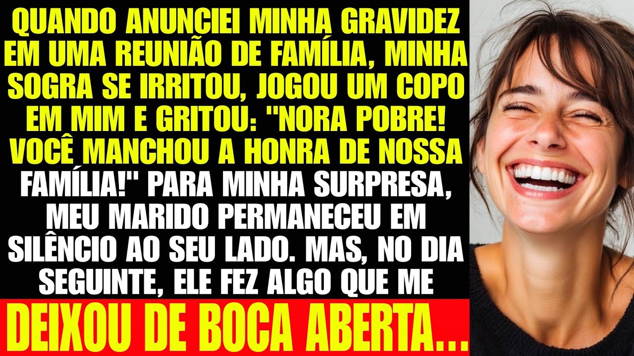 Minha sogra jogou um copo em mim quando anunciei minha gravidez no jantar em família...