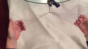 Fingerloop braiding a lace bend rounde of 8 bowes