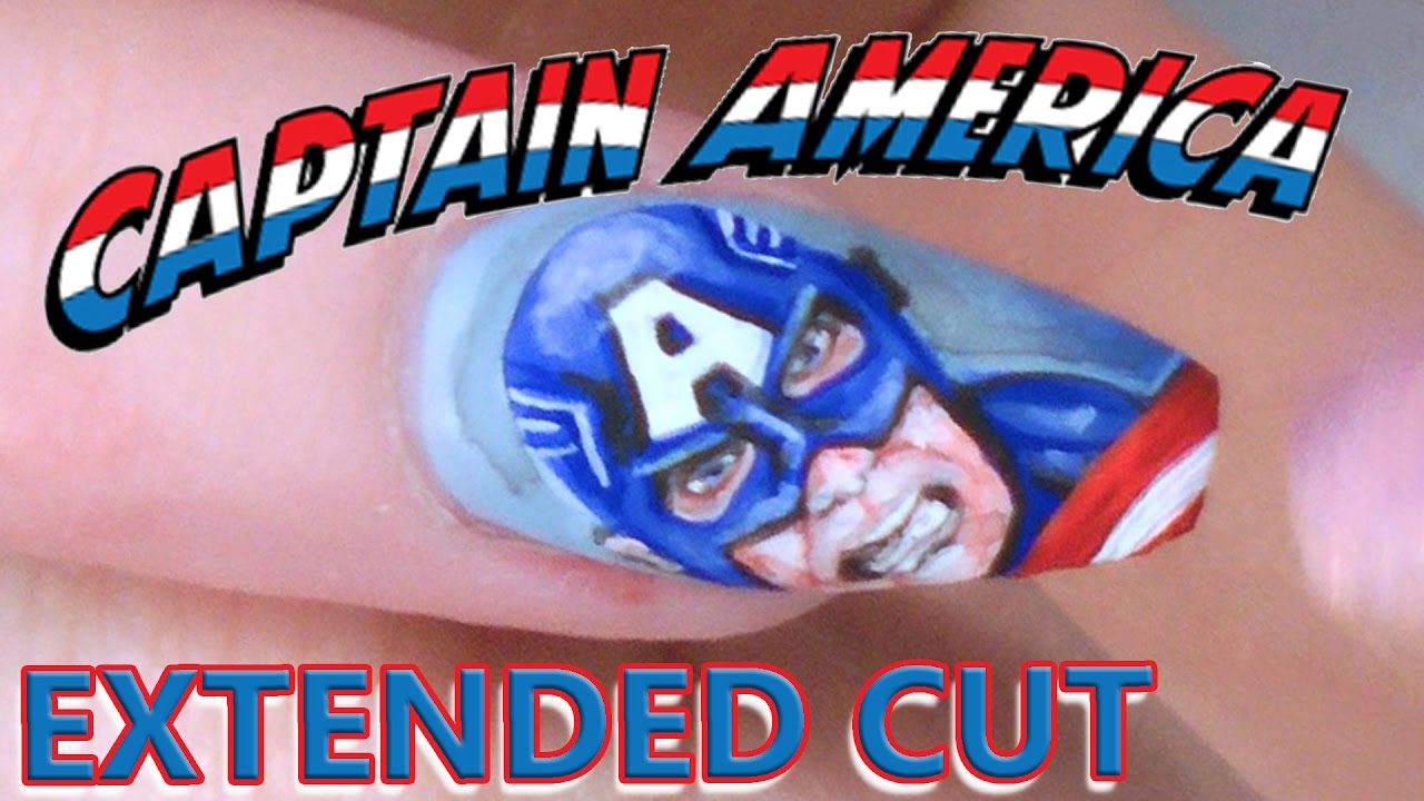 2. "Feminine Captain America Nail Design" - wide 4