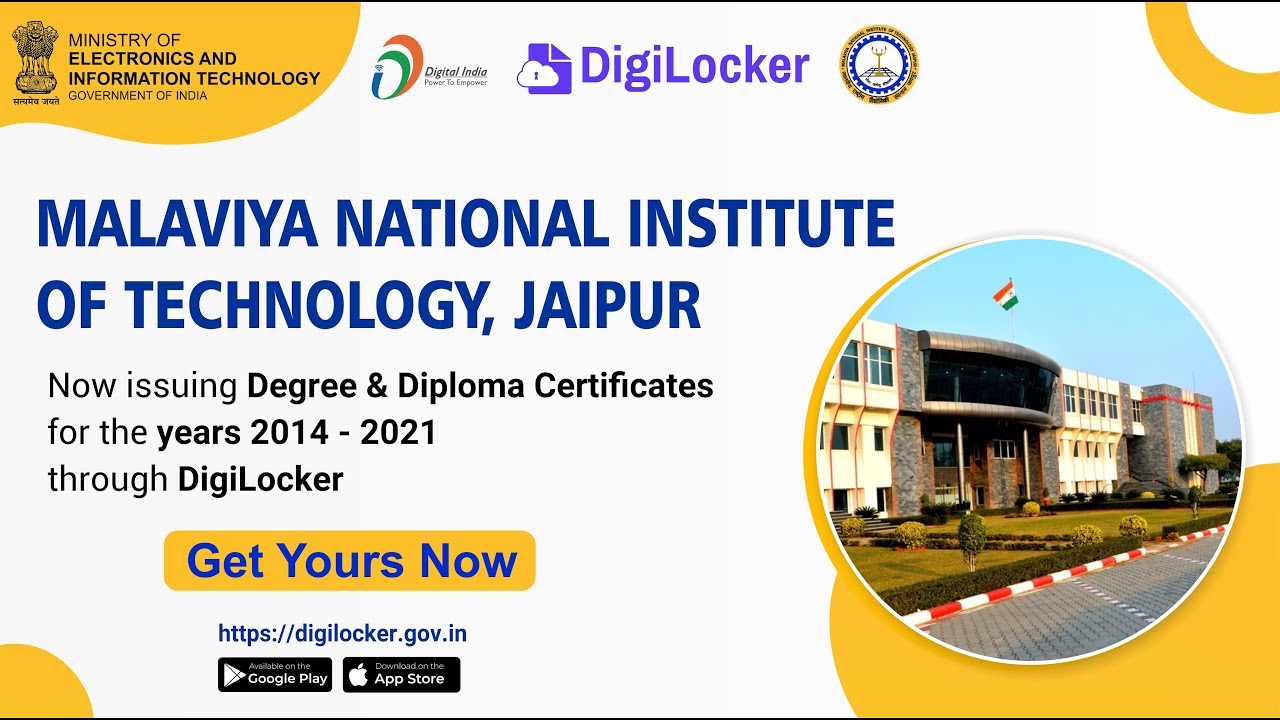 Malaviya National Institute of Technology Jaipur Degree Certificates Download by Digilocker