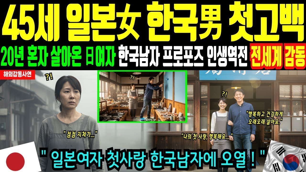 [해외감동사연] 일본 45세 잡화점 여사장, 망해가는 가게를 지키며 인생을 포기했던 일본여자 한국남자 만나 인생역전 | 일본열도 발칵 뒤집혔다