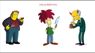 The Simpsons Villains Evil to Most Evil