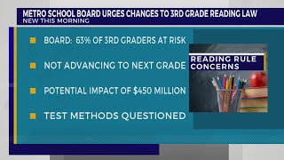 Metro school board urges changes to 3rd grade reading law