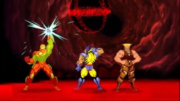 Marvel vs Capcom 2: Guile, Wolverine, and Iron Man arcade playthrough