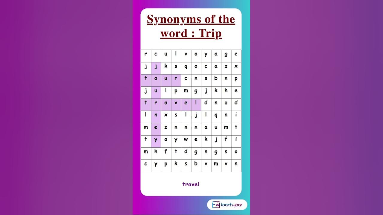 Find Synonyms of Trip in the puzzle | Learn English | English Games ...