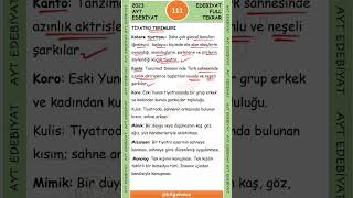 2023 Ayt Edebi̇yat Full Tekrar 111 2023 Yks Tekrar Önemli̇