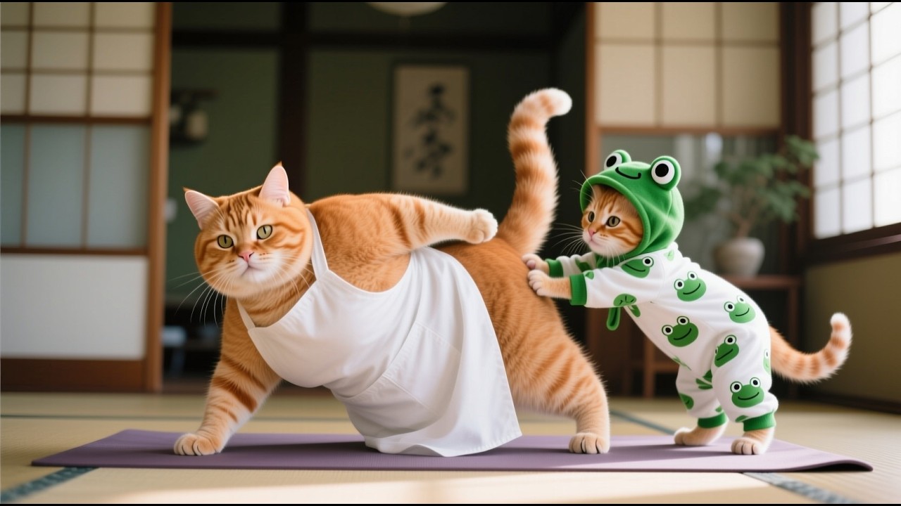 Mama Cat Was Exhausted — Ginger Kitten Did This