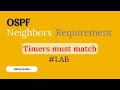 OSPF Neighbor Requirement: Timers Must Match | Configuration Example | Urdu/Hindi