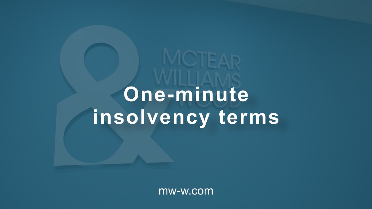 What do the main insolvency terms mean?
