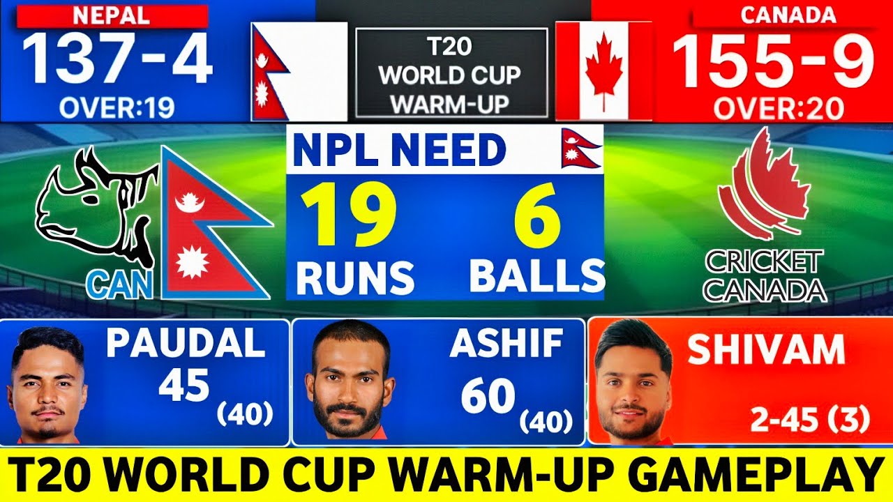 Nepal vs Canada T20 World Cup Warm-Up Match | Unbelievable Hitting | Gameplay