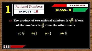 Math Class 8 | Exercise- 1H | Qus. 12 | Rational Numbers | Chapter - 1 | R S AGGARWAL  #mvo