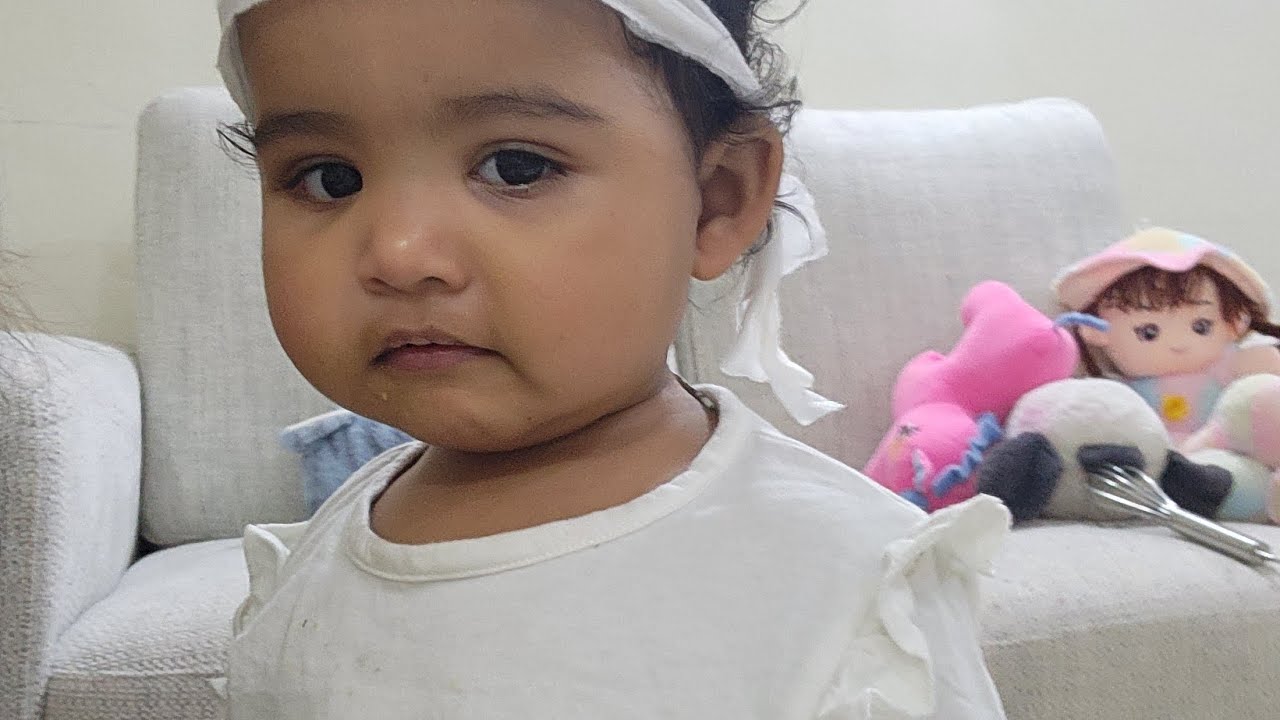 Little Pookie having fun with her favorite stuffed toys 🧸💖