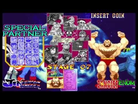 Marvel vs Capcom 1 ( Arcade ) - Jin / Captain America Playthrough ( July 23, 2017 )