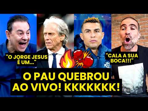 TRETA AO VIVO! "CALA A SUA BOCA!!! O JORGE JESUS É UM..." BRIGA COM CRISTIANO RONALDO FERVE DEBATE!