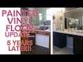 UPDATE!! Painted Vinyl Floor 5 Years Later!! How it&#39;s holding up | DecorSauce