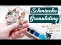 Making a Palette with ALL Granulating Colors | Schmincke Super Granulating Watercolors