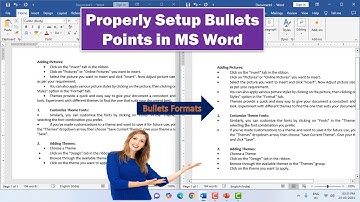 How to Properly Setup Bullets Points in MS Word