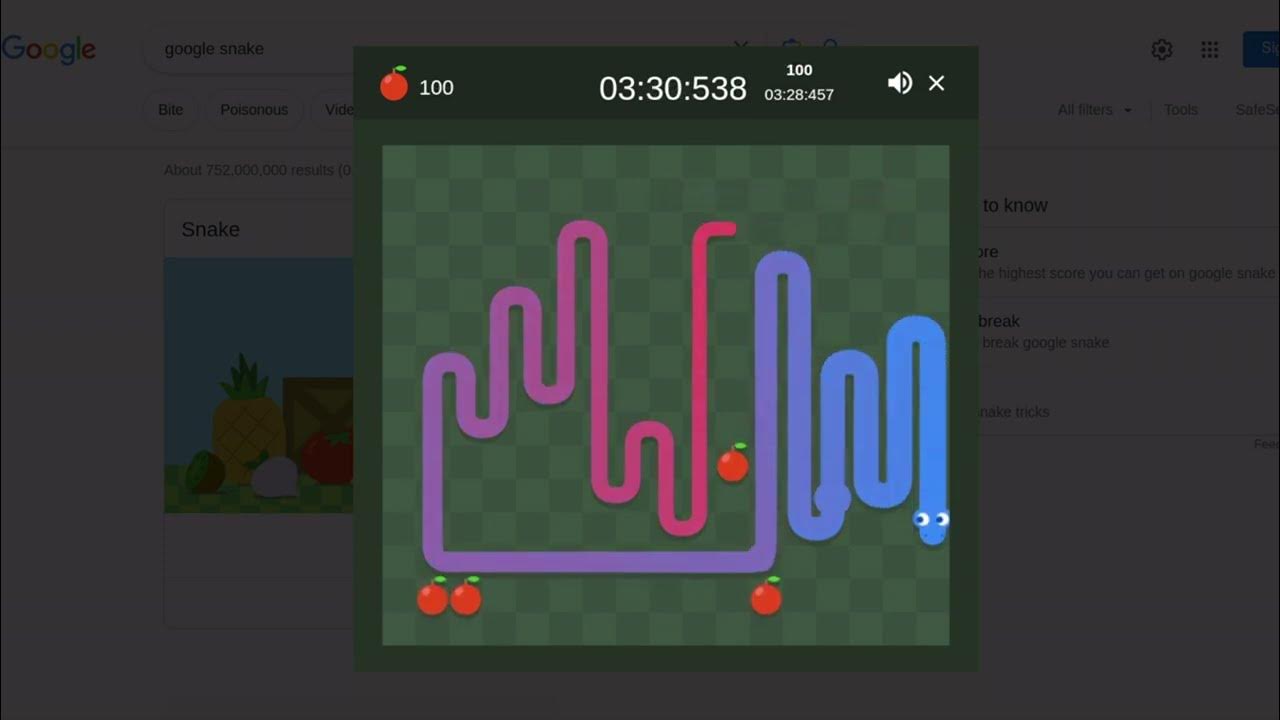 Another Google Snake Statue Mode World Record [37.705 Seconds