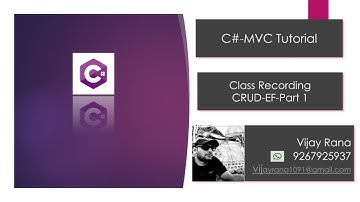 Vijay Rana || MVC Class Recording ||  CRUD EF Part 1 || Create || 02-10 || MVC By Vijay Rana || CRUD