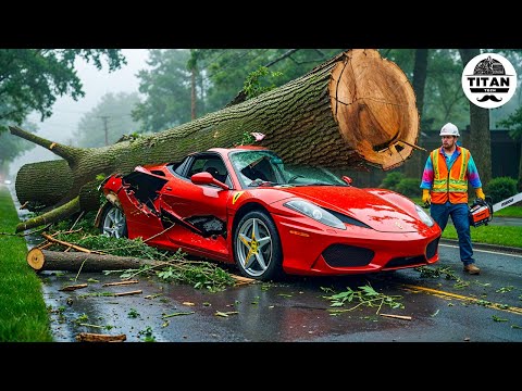 Dangerous Fastest Idiots Cutting Tree Fails Skill With Chainsaw | Tree Falling on Houses #19
