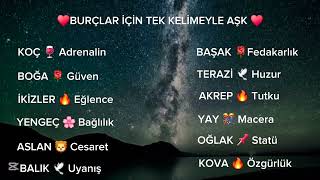 Burçlar İçi̇n Tek Keli̇meyle Aşkastroloji̇