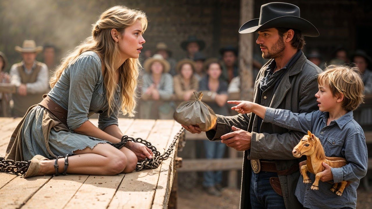 Они Смеялись, Когда Невесту Продавали В Цепях На Аукционе — Пока Одинокий Ранчер Не Сказал «Моему