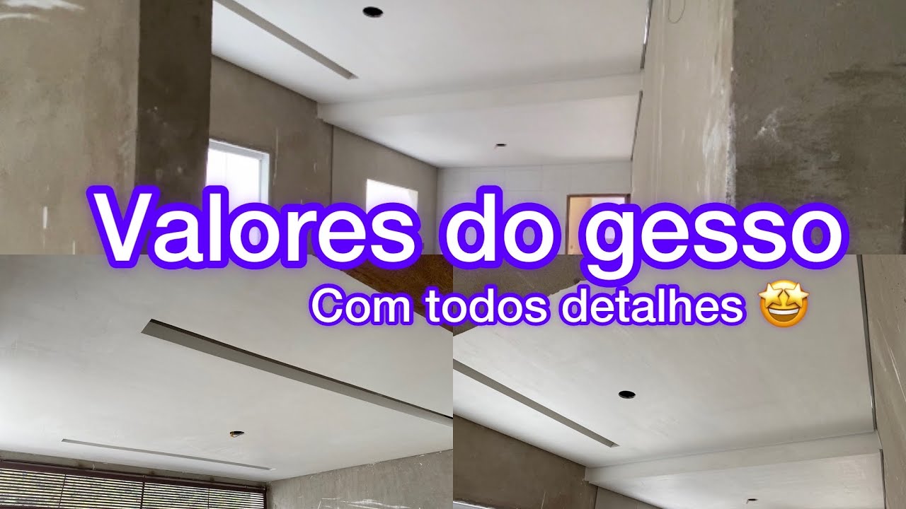 VALORES DO REBAIXAMENTO DE GESSO -tour mostrando nossa construção da casa nova-diário obra 2022