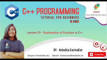 Explanation of Function in C++ || C++ Tutorials in Hindi || By Anindita Karmakar