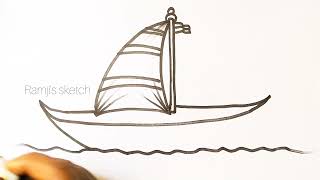 How to draw a easy Boat | #boat #drawing