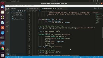 FLINK TRENDING HASHTAGS,COUNT USING TWEEPY,PYFLINK
