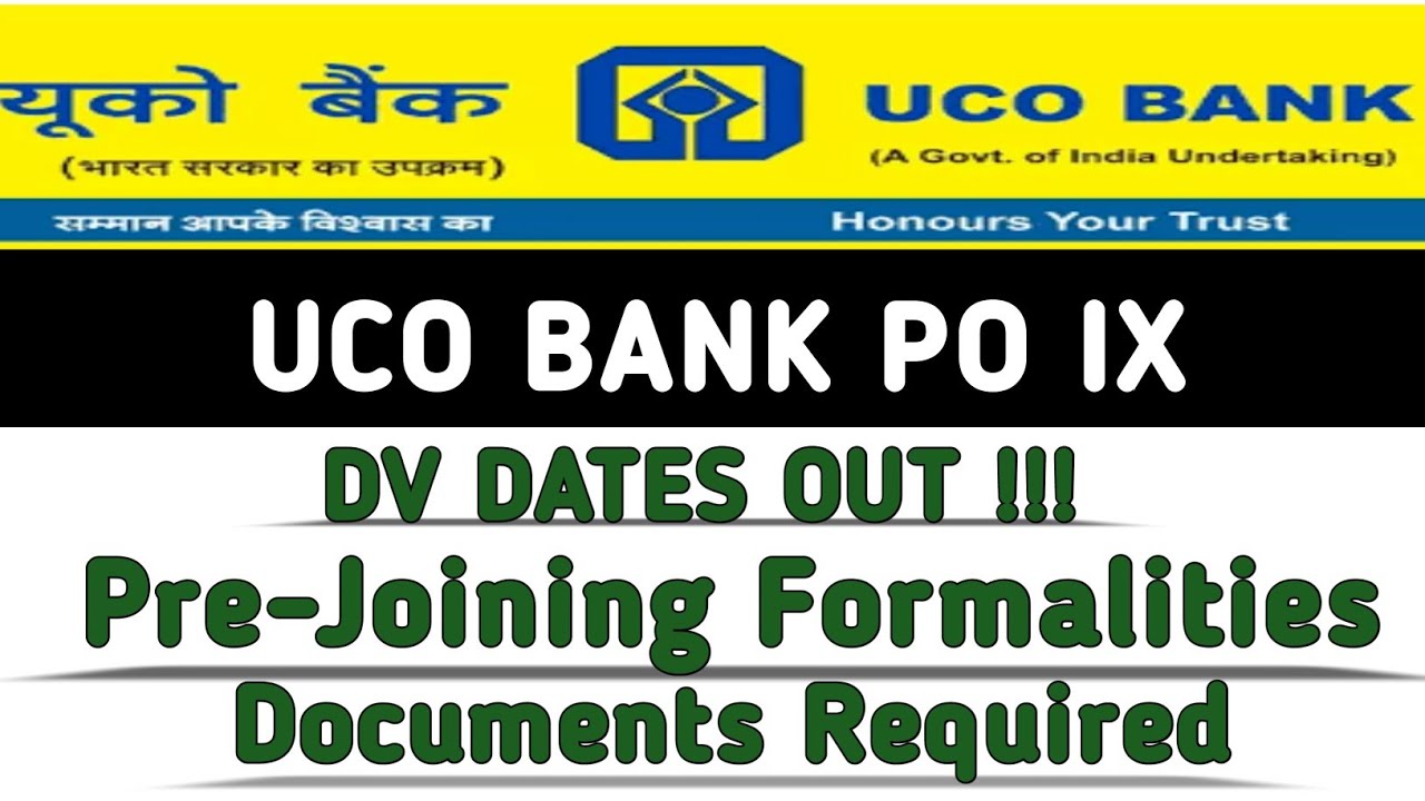 UCO Bank PO IX 2019 Joining Updates||Appointment Letter|Pre-Joining Formalities 
