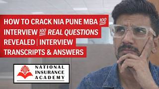 HOW TO CRACK NIA PUNE MBA INTERVIEW 💯 REAL QUESTIONS REVEALED | INTERVIEW TRANSCRIPTS AND ANSWERS