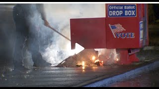 who set ballot boxes on fire in Washington and Oregon