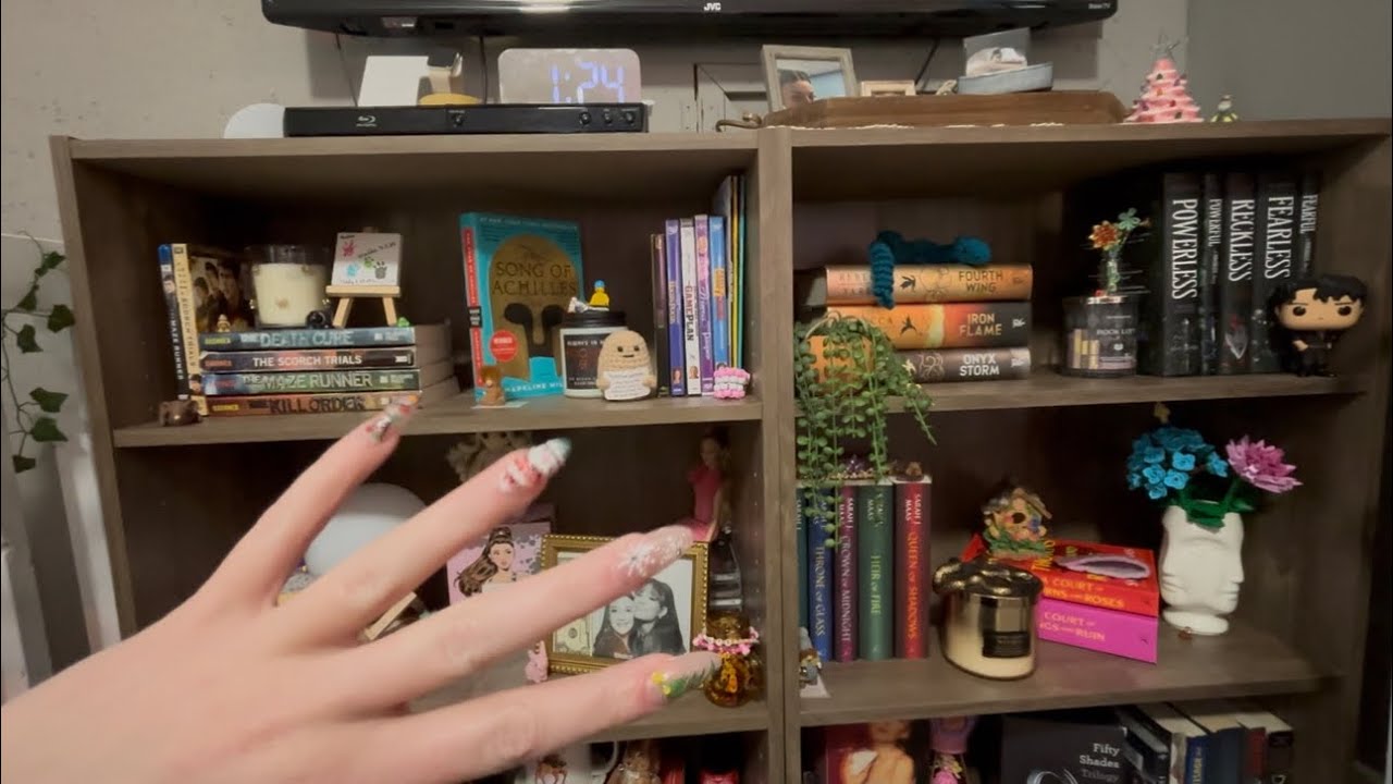 Asmr Book Stack ASMR bookshelf tour ππ - YouTube