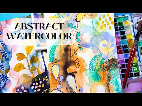 Paint abstract with Watercolors & Mixed Media - Creative Mark Making Ideas Everybody can do