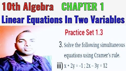 10th Maths 1 Chapter 1 Linear Equations In Two Variables Practice Set 1.3 Exa.3 Que.3 MH Board