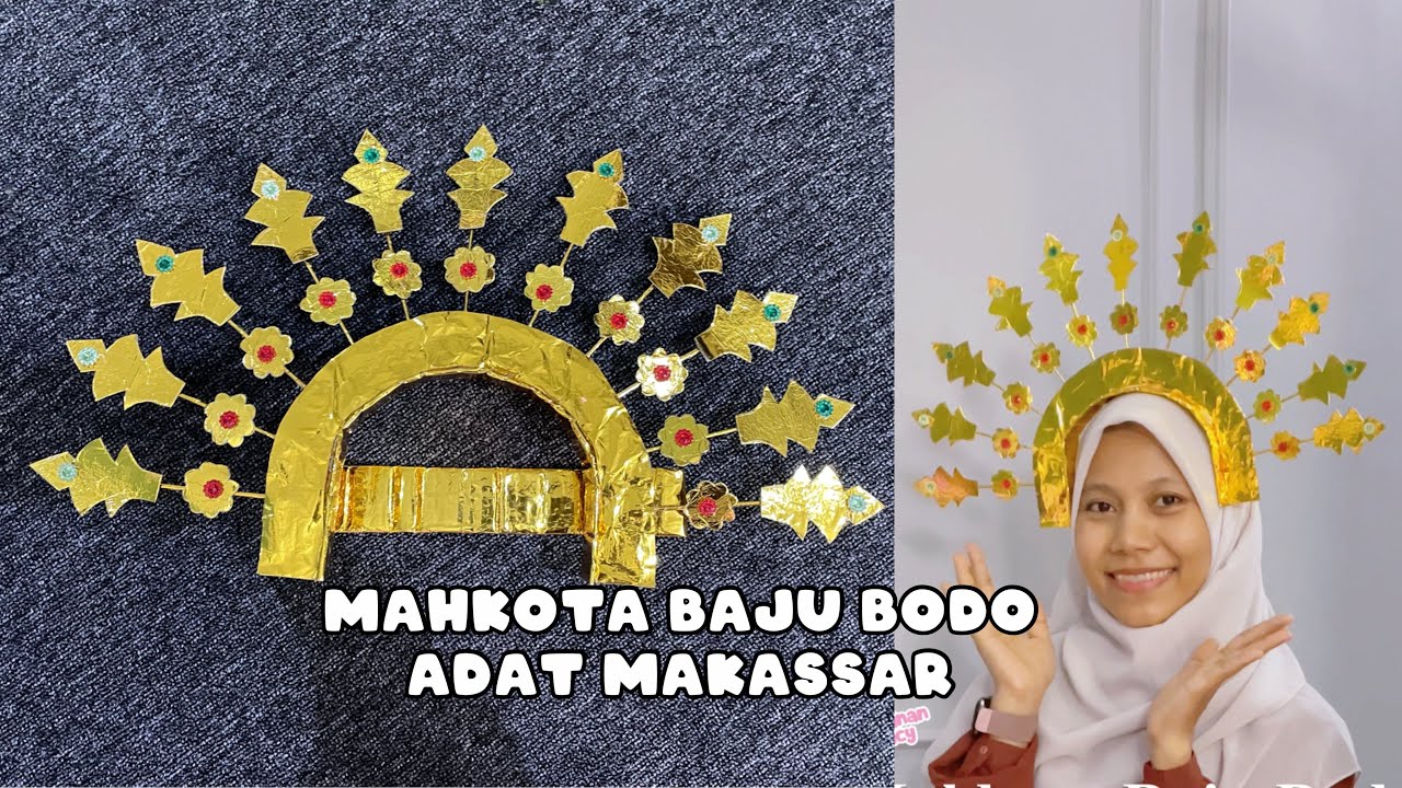 Cara membuat mahkota adat bugis | mahkota karnaval dari kardus