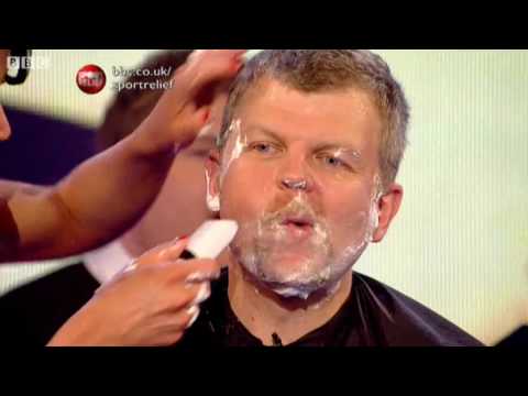 Adrian Chiles Shaves off his Beard - Sport Relief 2010 - BBC One