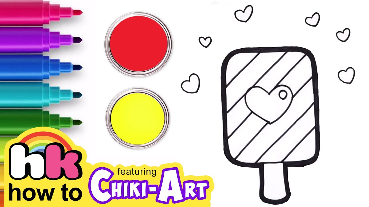 ⁣How To Draw A Popsicle | Drawing & Painting For Kids | Chiki Art | HooplaKidz How To