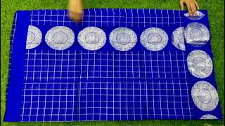 Banarasi kora tissues check silver zari used soft silk saree screenshot 4