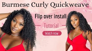 Quick weave using Burmese curly hair